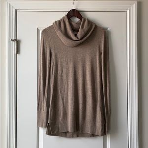 Loft cream cowlneck tunic sweater